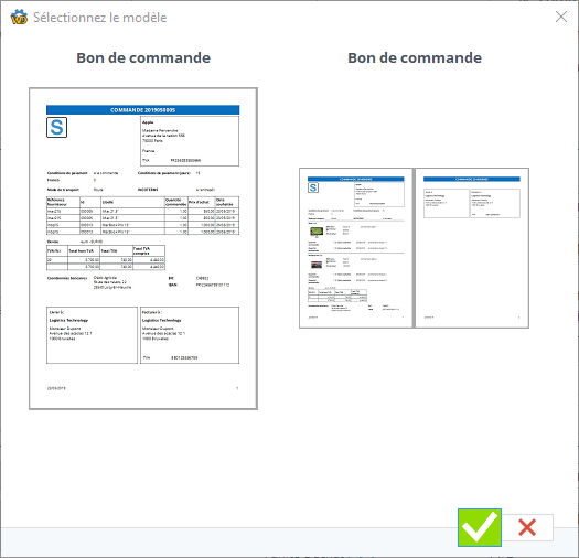 Sélection du modèle à imprimer